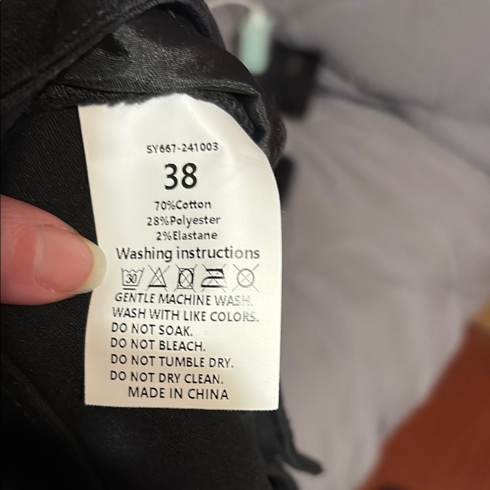 Black Garment with Care Label